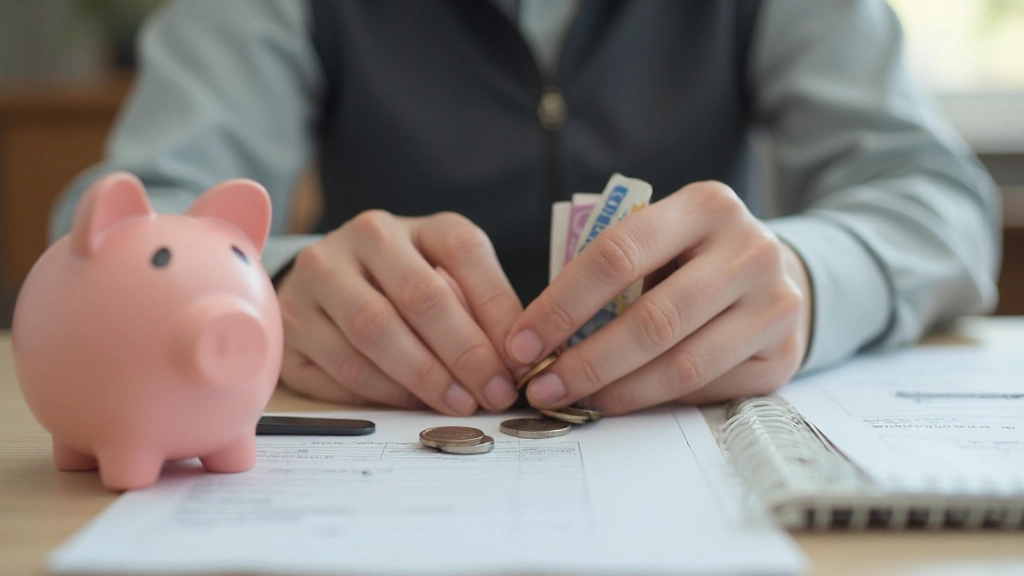 Persoon werkt aan budgetplanning met spreadsheet en calculator